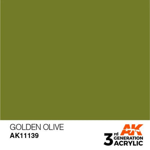 AK Interactive AK11139 3G Golden Olive Acrylic Paint 17ml - A-Z Toy Hobby
