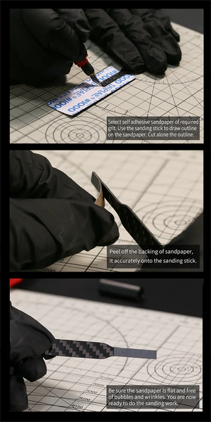 DSPIAE Irregular Carbon Fiber Sanding Stick CFB-S01 (3pcs) - A-Z Toy Hobby