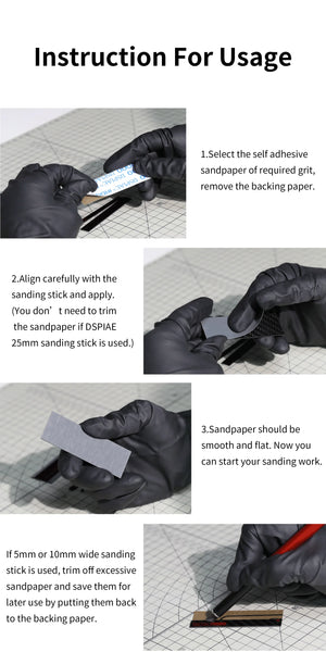 DSPIAE Carbon Fiber Sanding Board Set CB-S - A-Z Toy Hobby