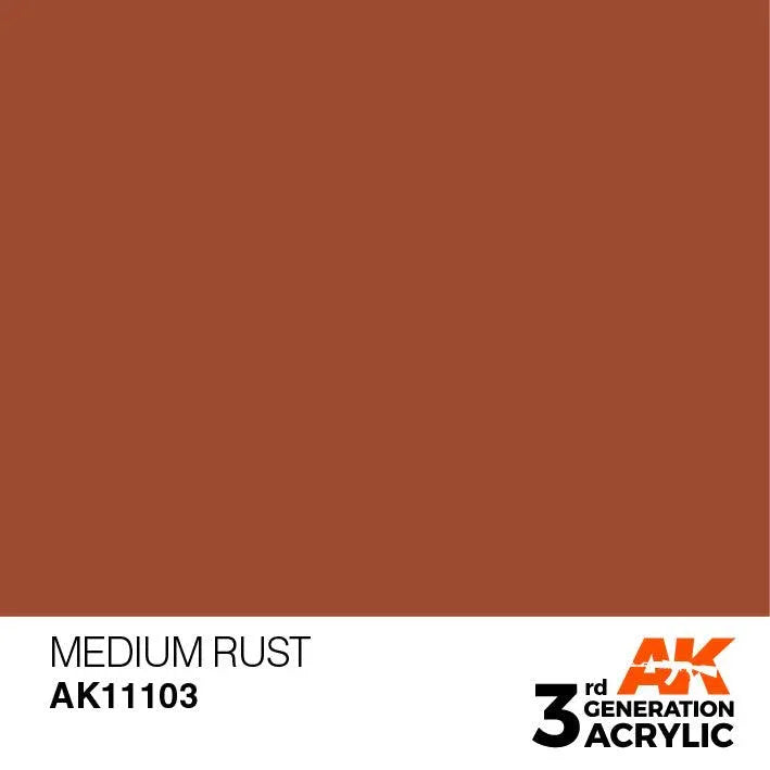 AK Interactive AK11103 3G Medium Rust Acrylic Paint 17ml - A-Z Toy Hobby