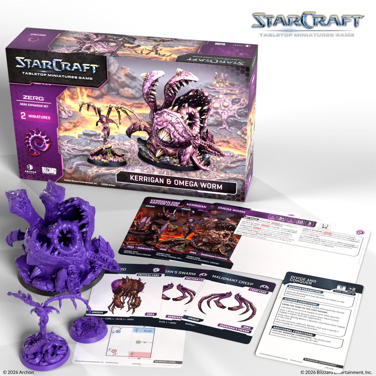 Zerg: Kerrigan & Omega Worm Hero Expansion Set "StarCraft Miniatures Game" - Archon Studio