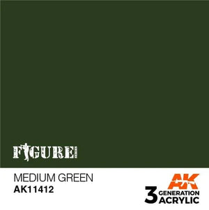 AK Interactive AK11412 3G Figure Medium Green Paint 17ml - A-Z Toy Hobby