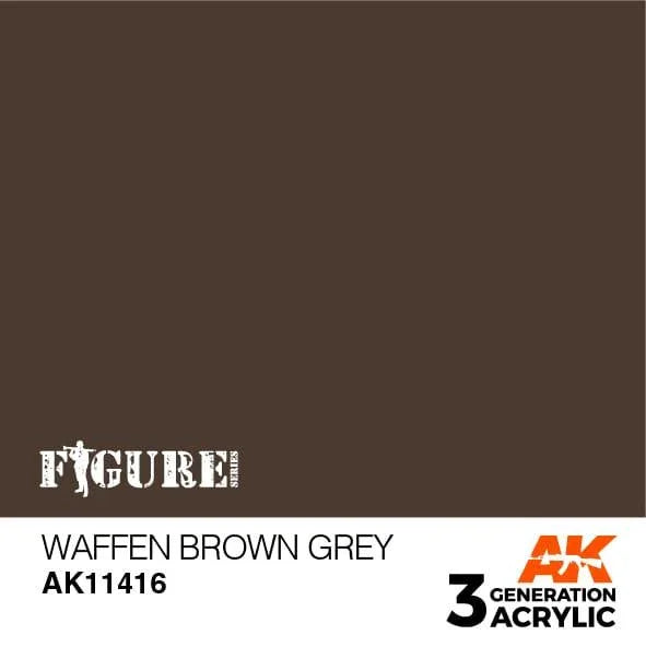 AK Interactive AK11416 3G Figure Waffen Brown Grey Paint 17ml - A-Z Toy Hobby