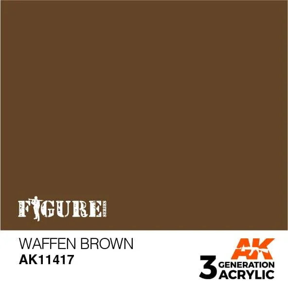 AK Interactive AK11417 3G Figure Waffen Brown Paint 17ml - A-Z Toy Hobby