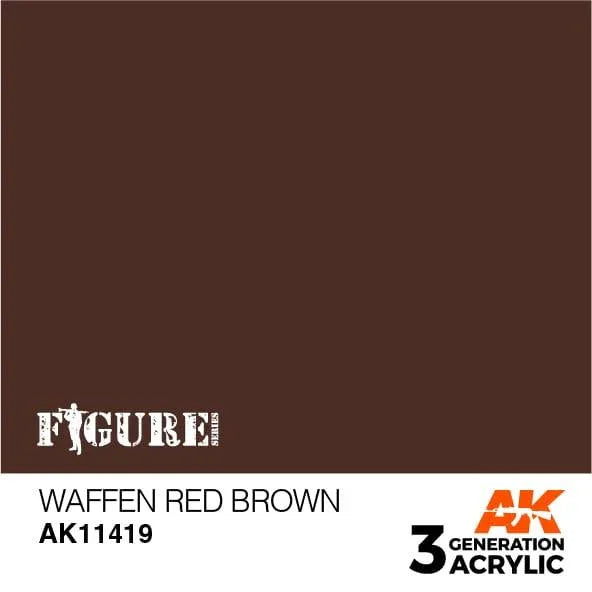 AK Interactive AK11419 3G Figure Waffen Red Brown Paint 17ml - A-Z Toy Hobby