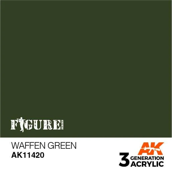 AK Interactive AK11420 3G Figure Waffen Green Paint 17ml - A-Z Toy Hobby