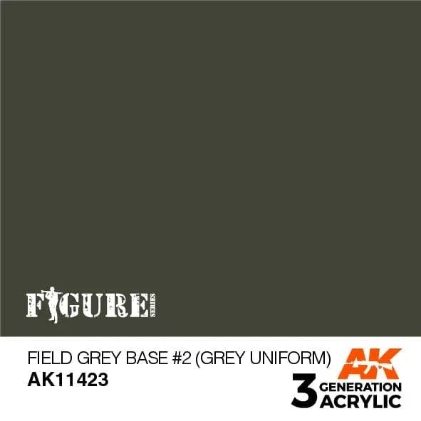 AK Interactive AK11423 3G Figure Field Grey Base #2 (Grey Uniform) Paint 17ml - A-Z Toy Hobby