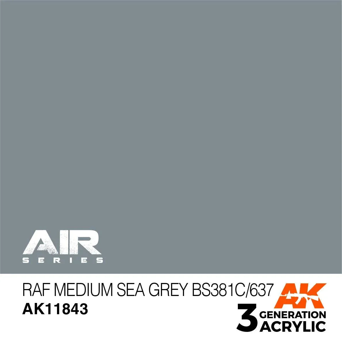 AK Interactive AK11843 3G Air RAF Medium Sea Grey BS381C/637 Paint 17ml - A-Z Toy Hobby