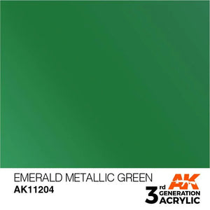 AK Interactive AK11204 3G Emerald Metallic Green Acrylic Paint 17ml - A-Z Toy Hobby