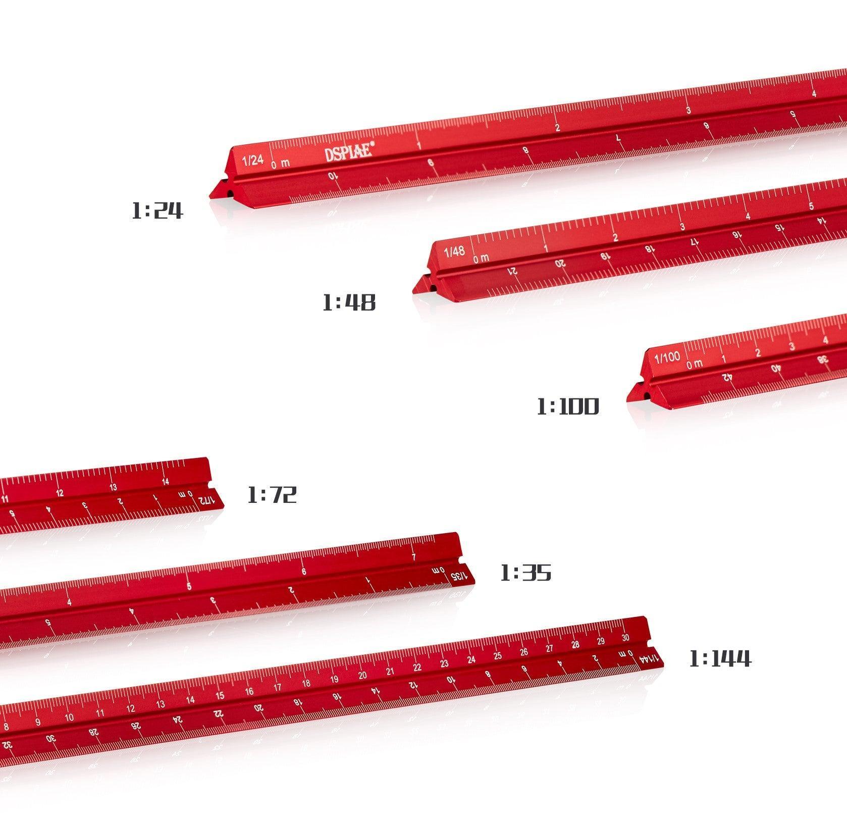 DSPIAE Aluminum Scale Ruler (1:24 1:35 1:48 1:72 1:100 1:144) AT-AS - A-Z Toy Hobby