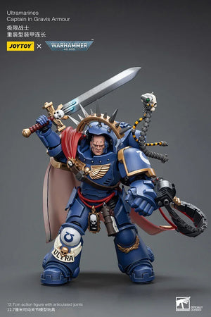 Joy Toy Warhammer 40K Ultramarines Captain in Gravis Armour 1/18 Action Figure - A-Z Toy Hobby