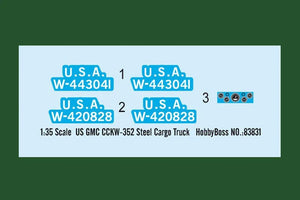 Hobby Boss 83831 US GMC CCKW-352 Steel Cargo Truck 1/35 Model Kit - A-Z Toy Hobby