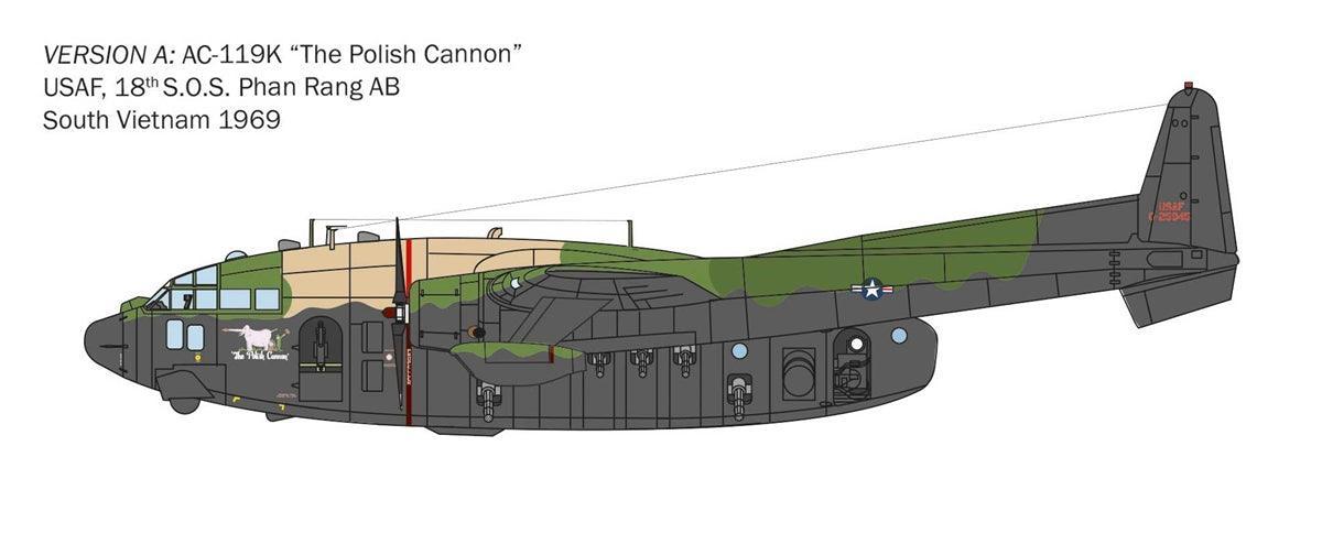 Italeri 1468 AC-119K Stinger 1/72 Model Kit - A-Z Toy Hobby