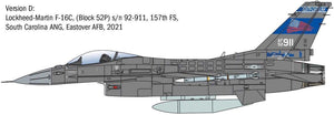 Italeri 2825 Lockheed Martin F-16C Fighting Falcon 1/48 Model Kit - A-Z Toy Hobby