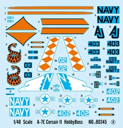 Hobby Boss 80345 A-7E Corsair II 1/48 Model Kit - A-Z Toy Hobby