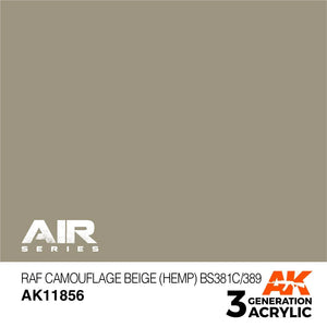 AK Interactive AK11856 3G Air RAF Camouflage Beige (Hemp) BS381C/389 Paint 17ml - A-Z Toy Hobby