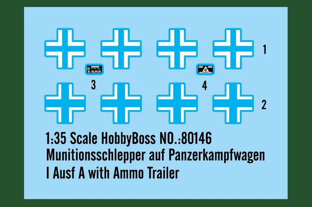 Hobby Boss 80146 Munitionsschlepper auf Panzerkampfwagen I ausf A with Ammo Trailer 1/35 Model Kit - A-Z Toy Hobby
