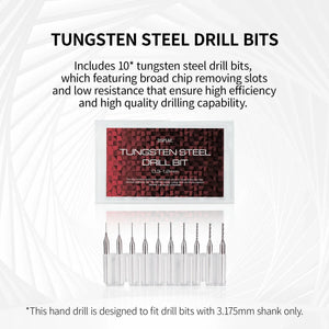 DSPIAE Aluminum Hand Drill Set with 10 Tungsten Drill Bits AT-SHD - A-Z Toy Hobby