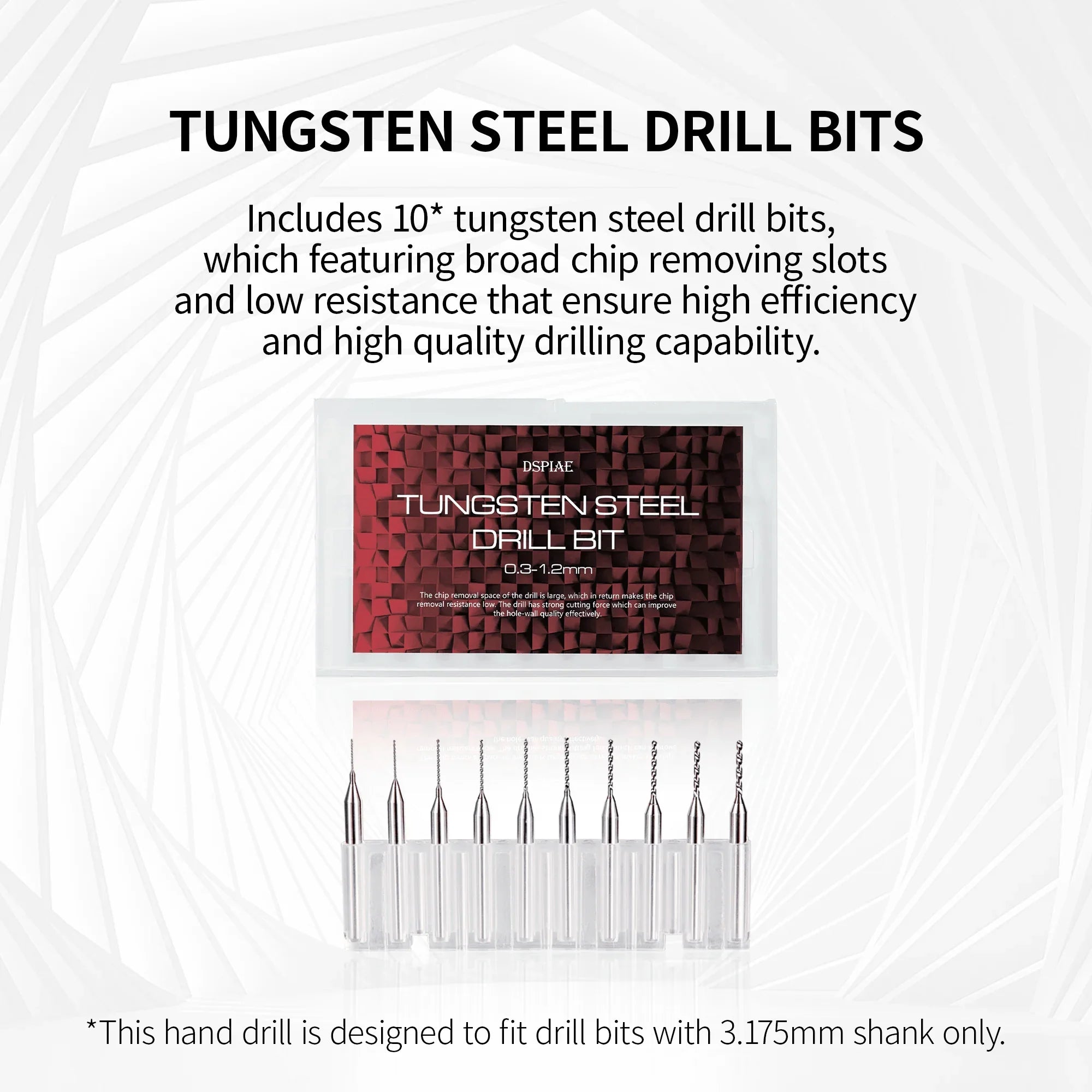 DSPIAE Aluminum Hand Drill Set with 10 Tungsten Drill Bits AT-SHD - A-Z Toy Hobby