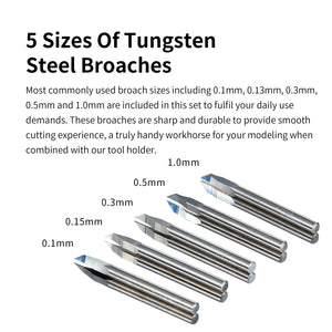 DSPIAE Push Broach Chisel Combination Set for Scribing CS-PB01 - A-Z Toy Hobby