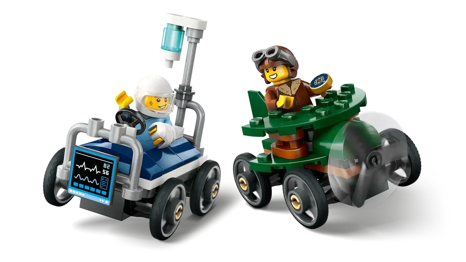 LEGO Airplane vs. Hospital Bed Race Car Pack 60459 - City - A-Z Toy Hobby