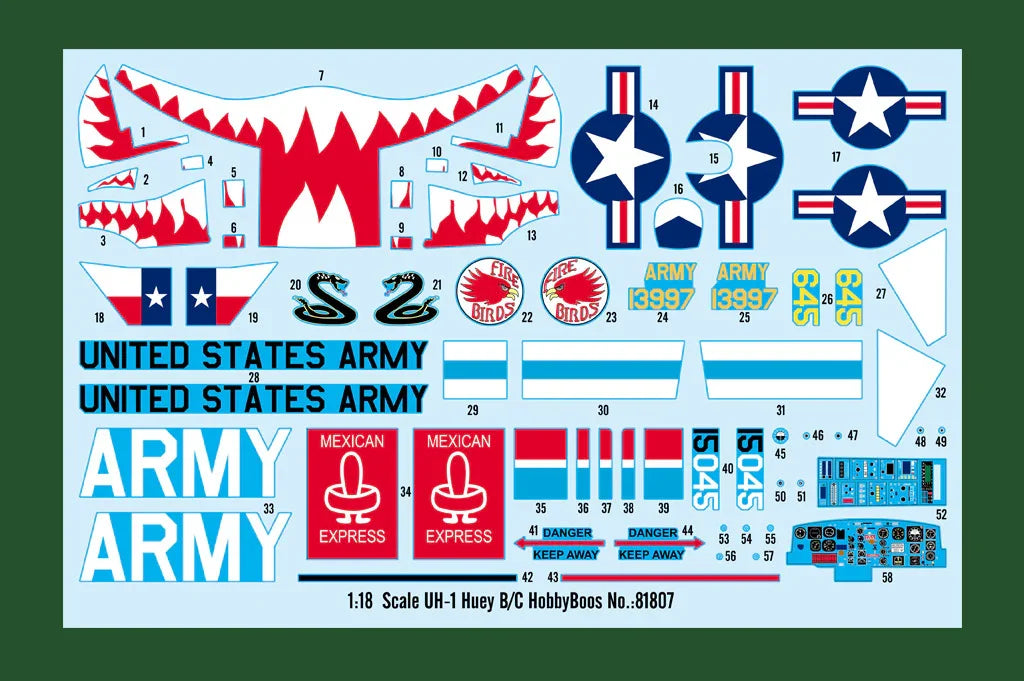 Hobby Boss 81807 UH-1 Huey B/C 1/18 Model Kit - A-Z Toy Hobby