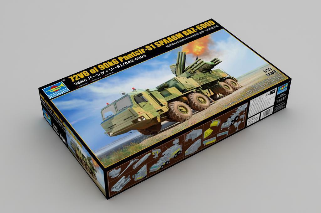 Trumpeter 01087 72V6 of 96k6 Pantsir-S1 SPAAGM BAZ-6909 1/35 Model Kit - A-Z Toy Hobby