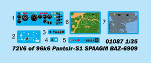 Trumpeter 01087 72V6 of 96k6 Pantsir-S1 SPAAGM BAZ-6909 1/35 Model Kit - A-Z Toy Hobby