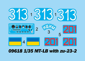 Trumpeter 09618 MT-LB with Zu-23-2 Armored Transport Vehicle 1/35 Model Kit - A-Z Toy Hobby