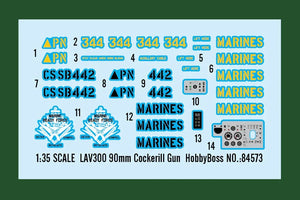 Hobby Boss 84573 LAV300 90mm Cockerill Gun 1/35 Model Kit - A-Z Toy Hobby