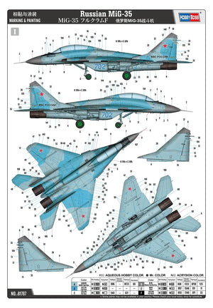 Hobby Boss 81787 Russian MiG-35 1/48 Model Kit - A-Z Toy Hobby
