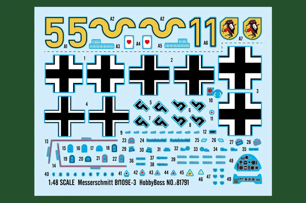 Hobby Boss 81791 Messerschmitt Bf109E-3 1/48 Model Kit - A-Z Toy Hobby