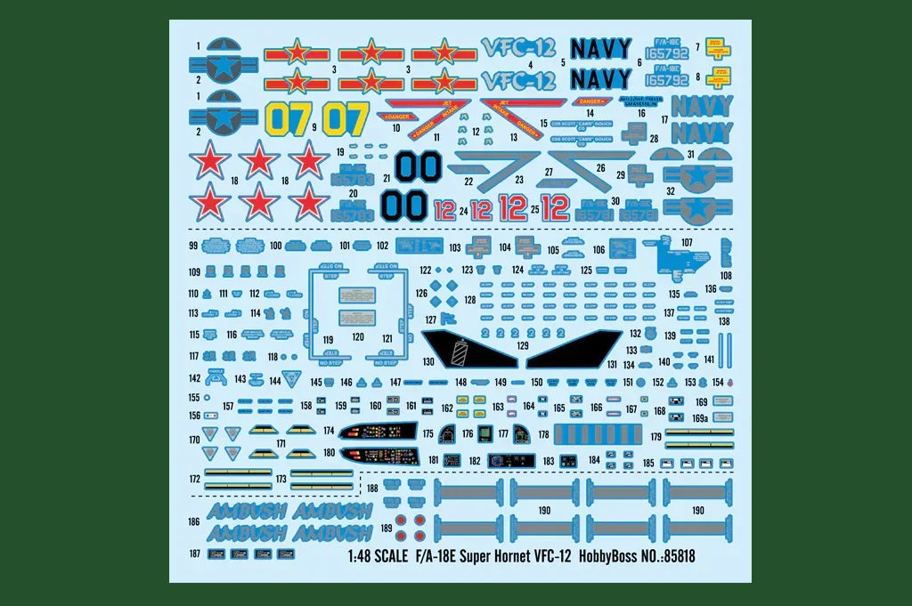 Hobby Boss 85818 F/A-18E Super Hornet VFC-12 1/48 Model Kit - A-Z Toy Hobby