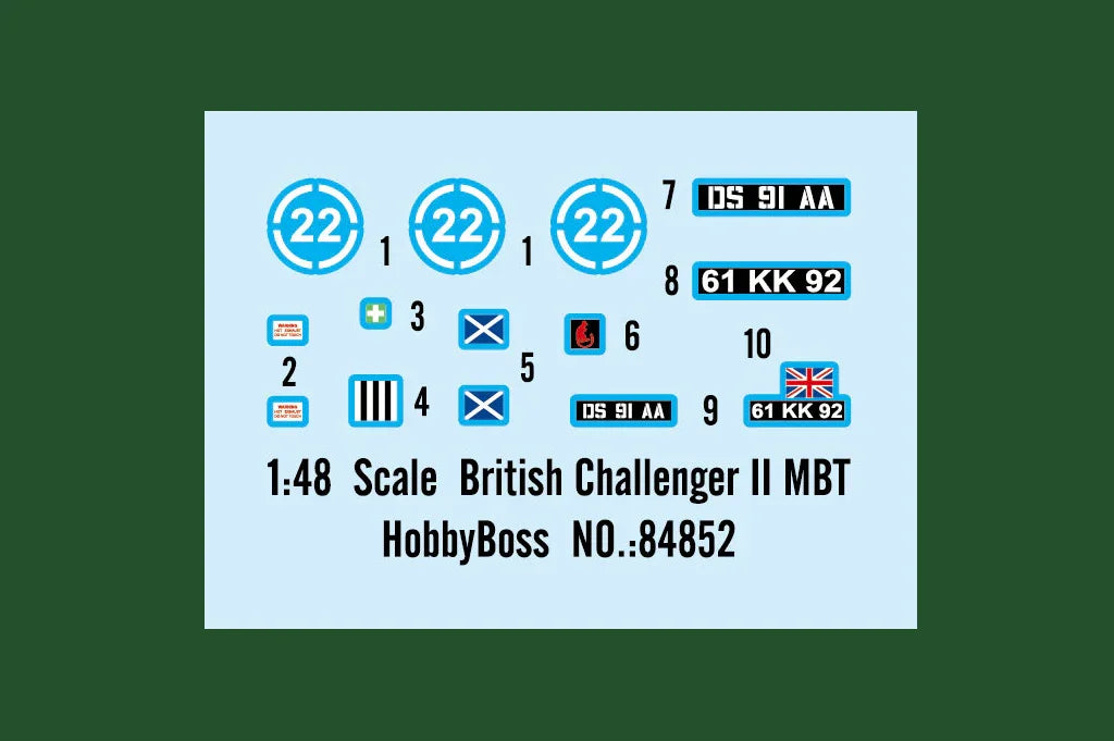 Hobby Boss 84852 British Challenger II MBT 1/48 Model Kit - A-Z Toy Hobby