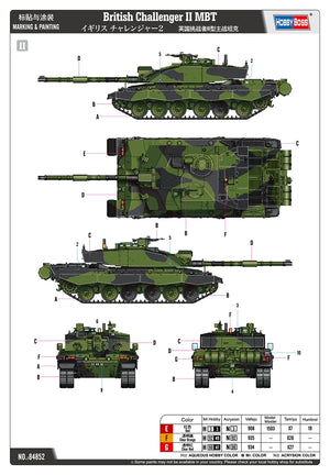 Hobby Boss 84852 British Challenger II MBT 1/48 Model Kit - A-Z Toy Hobby