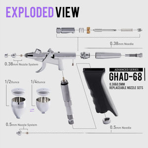 Gaahleri GHAD-68 Advanced 0.35mm & 0.5mm Trigger Type Airbrush - A-Z Toy Hobby