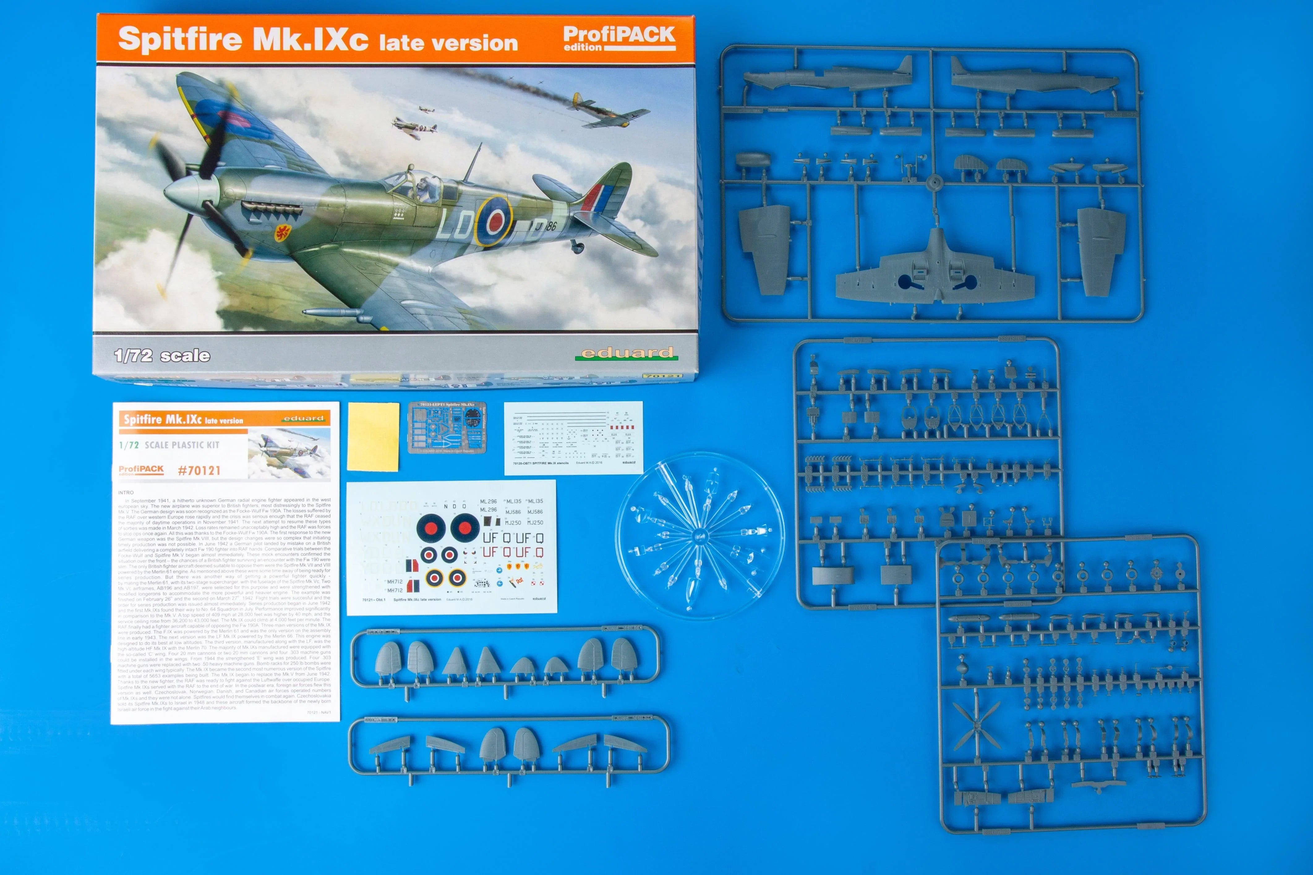 Eduard 70121 Spitfire Mk. IXc Late Version ProfiPACK 1/72 Model Kit - A-Z Toy Hobby