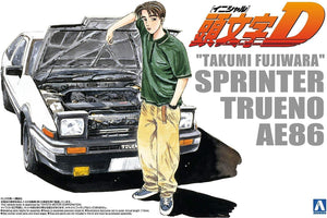 Aoshima 05960 Initial D 5 Takumi Fujiwara 86 Trueno Vol.1 Ver. Toyota 1/24 Model Kit - A-Z Toy Hobby