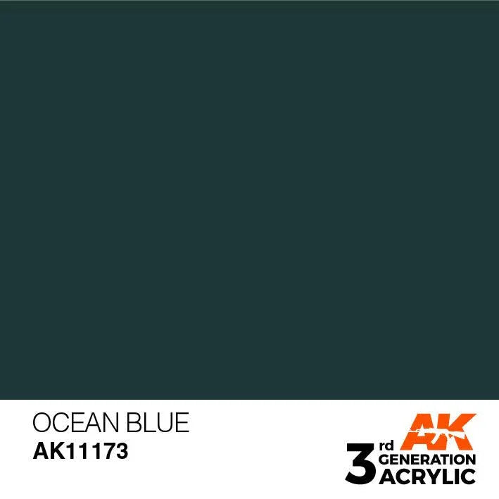 AK Interactive AK11173 3G Ocean Blue Acrylic Paint 17ml - A-Z Toy Hobby