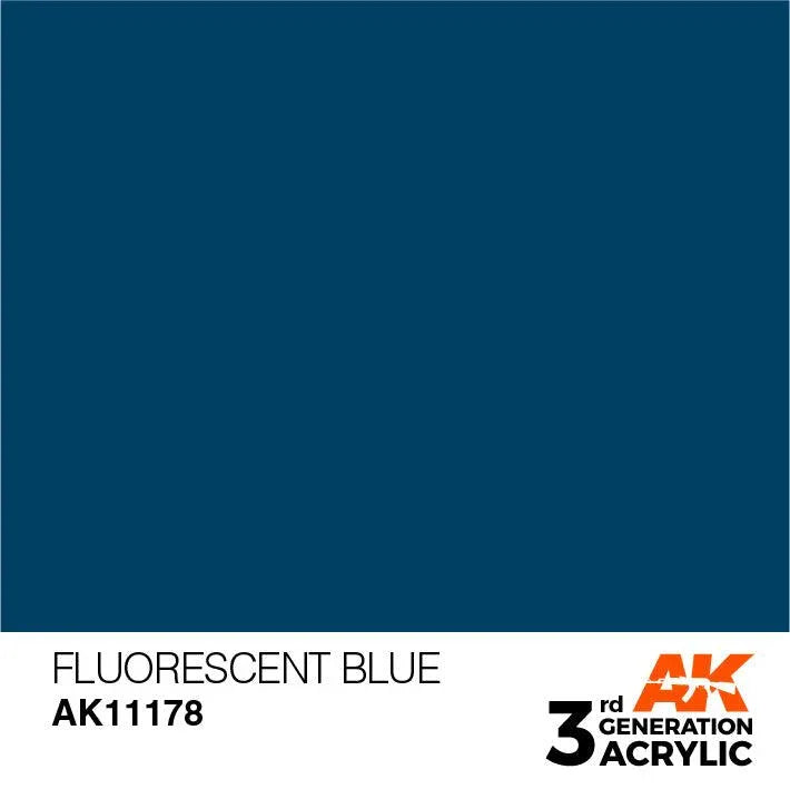 AK Interactive AK11178 3G Fluorescent Blue Acrylic Paint 17ml - A-Z Toy Hobby