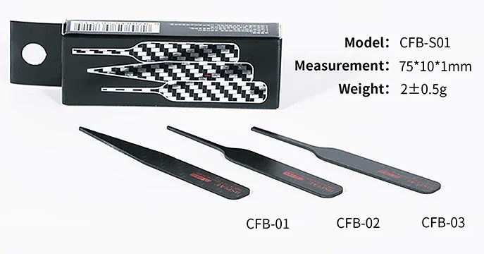 DSPIAE Irregular Carbon Fiber Sanding Stick CFB-S01 (3pcs) - A-Z Toy Hobby