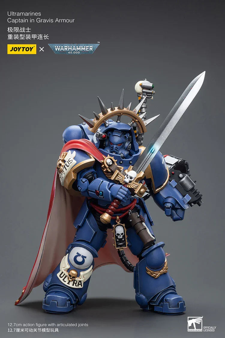 Joy Toy Warhammer 40K Ultramarines Captain in Gravis Armour 1/18 Action Figure - A-Z Toy Hobby