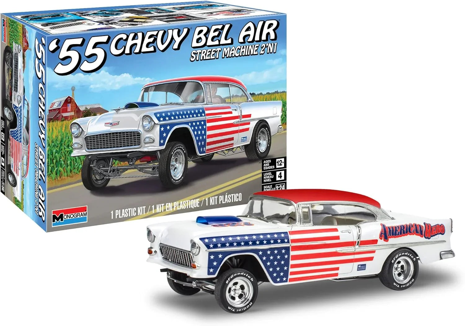 239＊■Revell '55 Chevy Street Machine1：25 Revell 1955 Chevy Bel Air Street Machine 2 in 1 1/25 Model