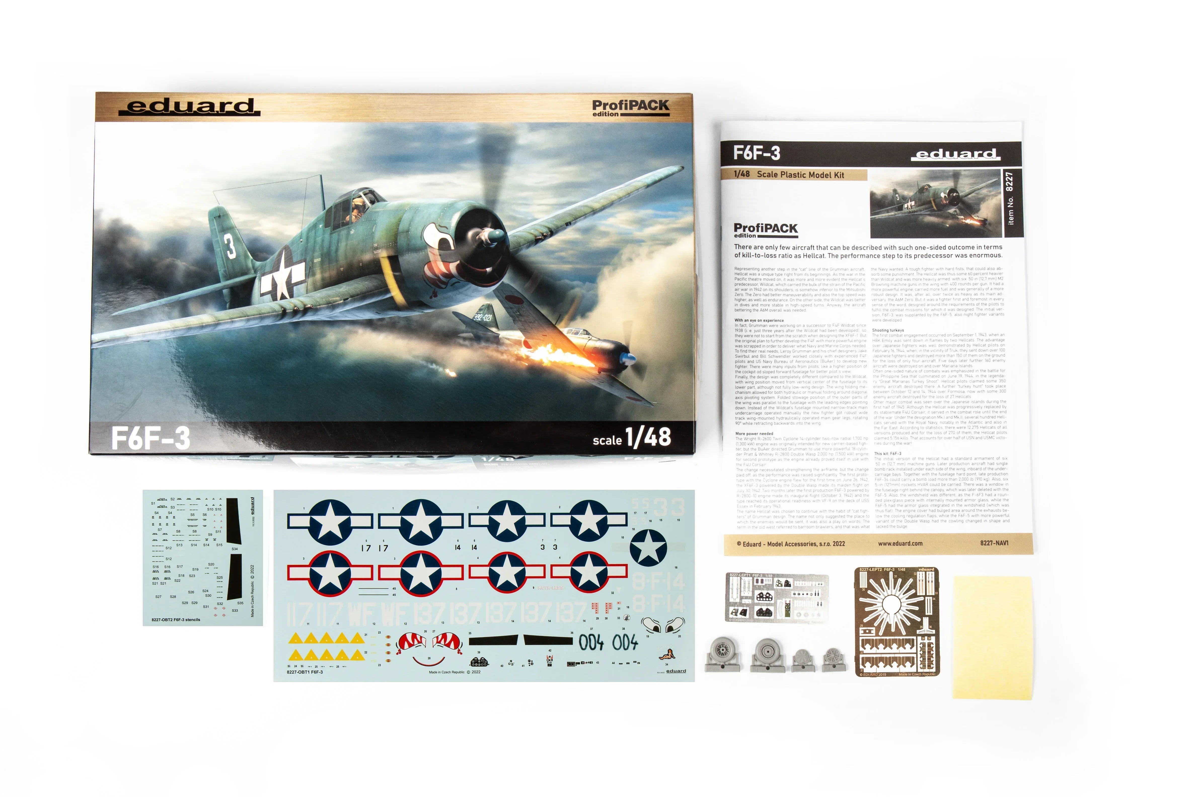 Eduard 8227 Hellcat F6F-3 ProfiPACK 1/48 Model Kit - A-Z Toy Hobby