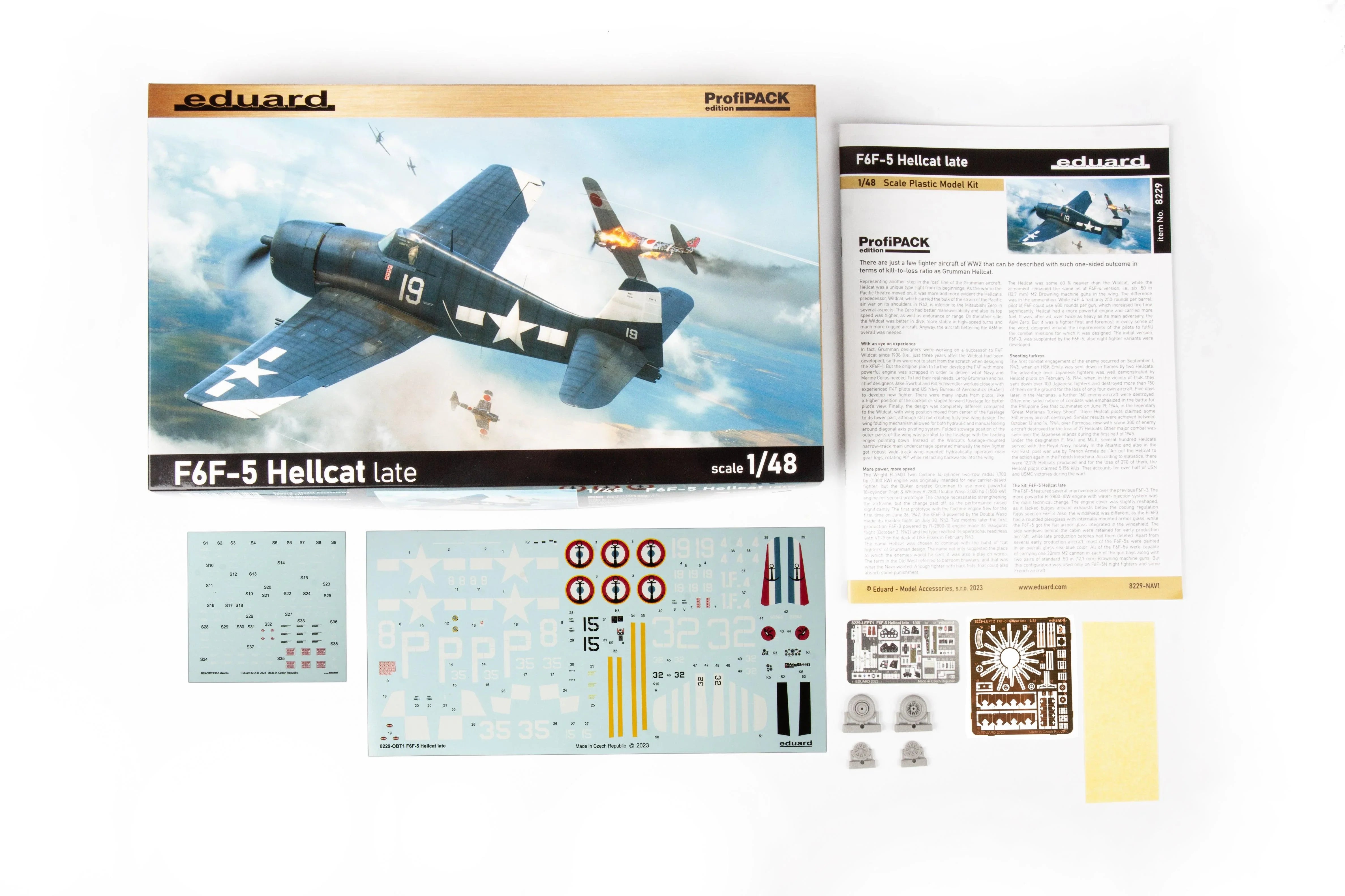 Eduard 8229 F6F-5 Hellcat Late ProfiPACK 1/48 Model Kit - A-Z Toy Hobby