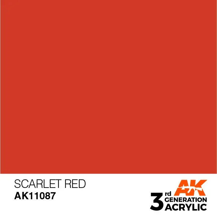 AK Interactive AK11087 3G Scarlet Red Acrylic Paint 17ml - A-Z Toy Hobby