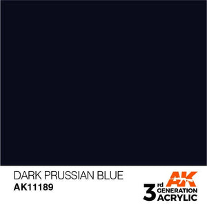 AK Interactive AK11189 3G Dark Prussian Blue Acrylic Paint 17ml - A-Z Toy Hobby