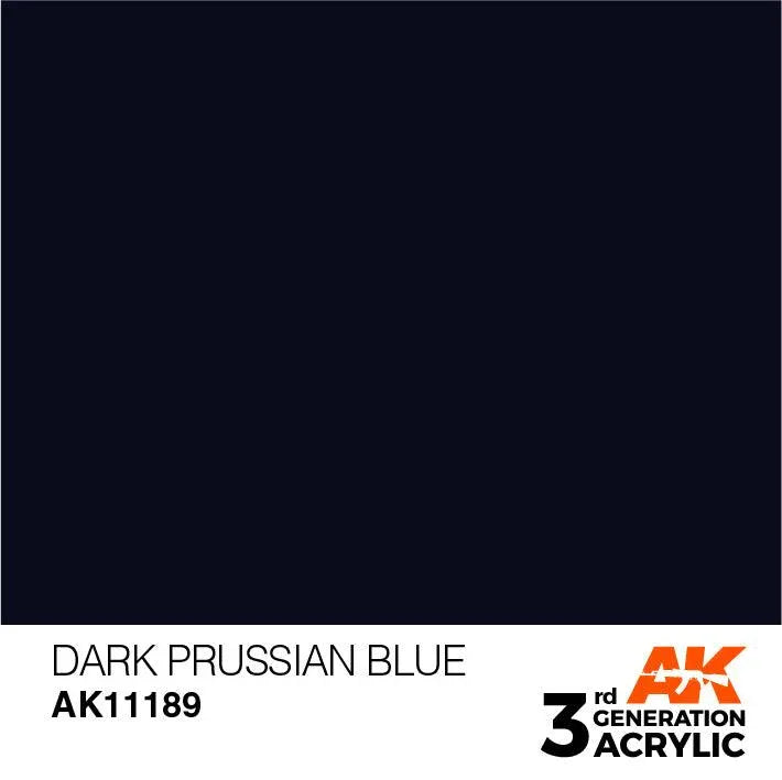 AK Interactive AK11189 3G Dark Prussian Blue Acrylic Paint 17ml - A-Z Toy Hobby