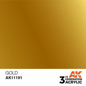 AK Interactive AK11191 3G Gold Acrylic Paint 17ml - A-Z Toy Hobby
