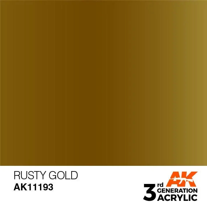 AK Interactive AK11193 3G Rusty Gold Acrylic Paint 17ml - A-Z Toy Hobby
